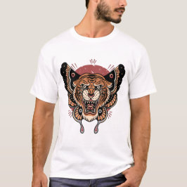 Camiseta Diseño del tatuaje del tigre mariposa T-Shirt