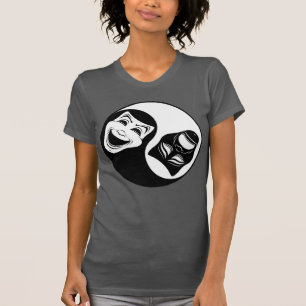 Camiseta Diseño del teatro Yin Yang - Máscaras de comedia y