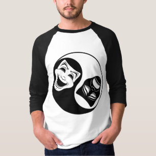 Camiseta Diseño del teatro Yin Yang - Máscaras de comedia y