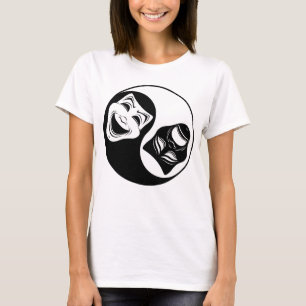 Camiseta Diseño del teatro Yin Yang - Máscaras de comedia y