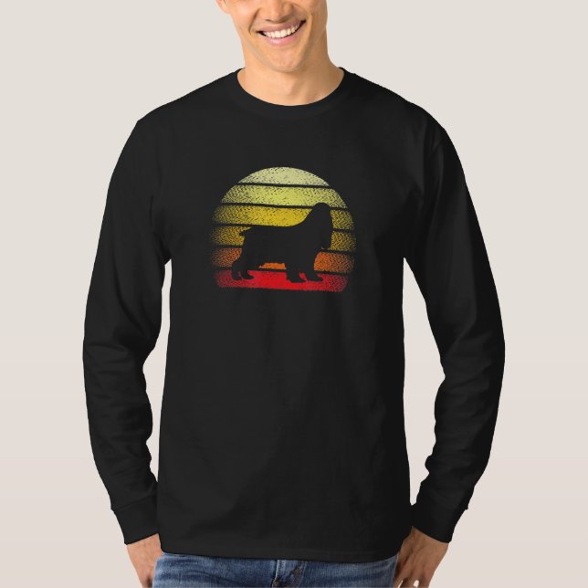 Camiseta Diseño del tema retro Sunset Cocker Spaniel Dog (Anverso)