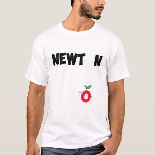 Camiseta Diseño del texto de la gravedad de Isaac Newton (Anverso)