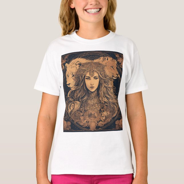 Camiseta "Diseño del tigre del chica" (Anverso)