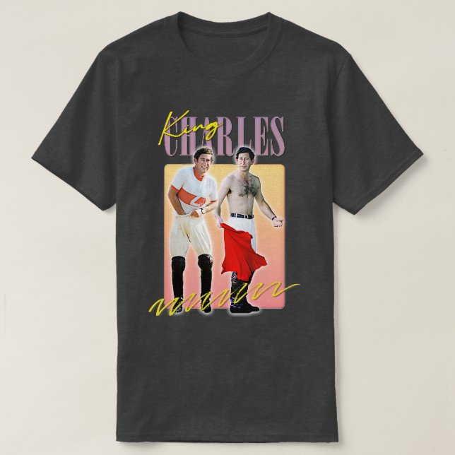 Camiseta Diseño del ventilador estético King Charles Retro  (Diseño del anverso)