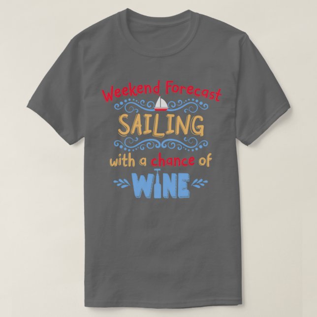 Camiseta Diseño del vino de lagos náuticos de verano (Diseño del anverso)
