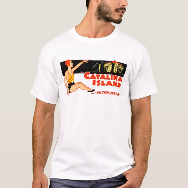 Camiseta diseño del vintage de la isla de Catalina de los (Anverso)