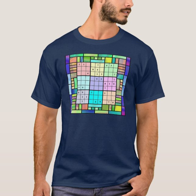 Camiseta Diseño del vitral de Sudoku (Anverso)