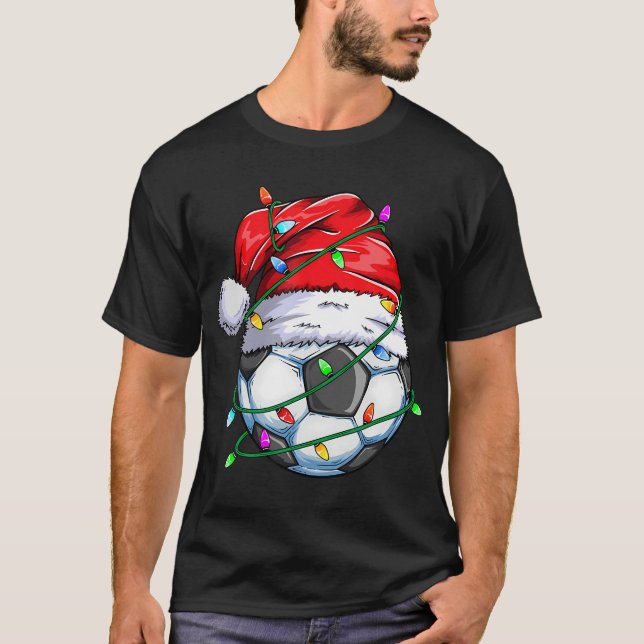 Camiseta Diseño deportivo de Santa Soccer Ball - Fútbol Nav (Anverso)