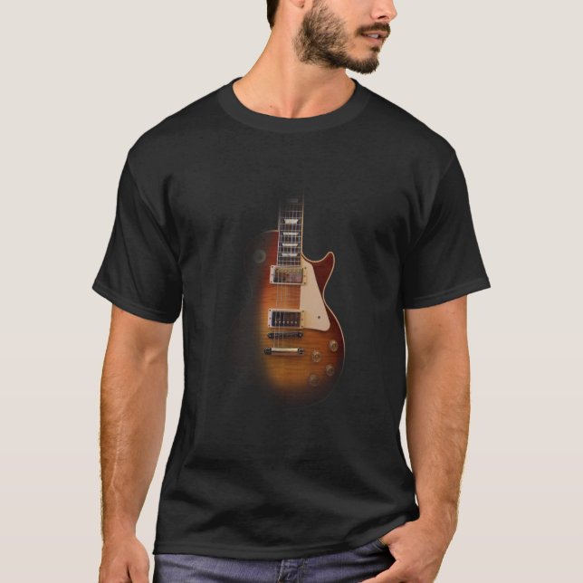 Camiseta Diseño descolorado de la guitarra eléctrica (Anverso)