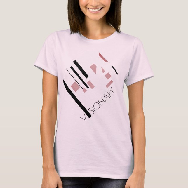 Camiseta Diseño diagonal geométrico rosado "visionario" (Anverso)