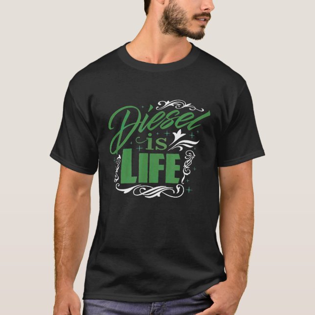 Camiseta Diseño Diesel Americano Hombres Diesel Poder Vida  (Anverso)
