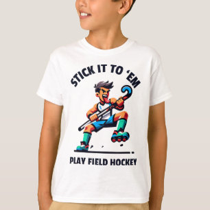 Camiseta Diseño dinámico de jugador de hockey sobre hierba