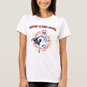 Camiseta Diseño dinámico de súper héroe de Super Llama Mama