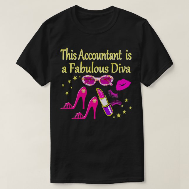 CAMISETA DISEÑO DIVA DE LA CUENTA FABULOSA ROSA (Diseño del anverso)