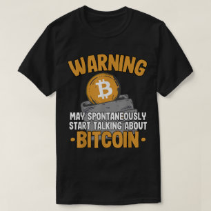 Camiseta Diseño divertido de advertencia de Bitcoin parlant