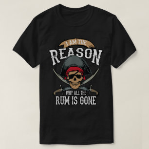 Camiseta Diseño divertido de amante del ron pirata