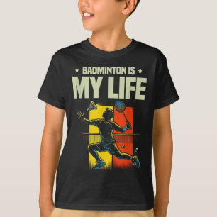 Camiseta Diseño divertido de amor de jugador de bádminton S