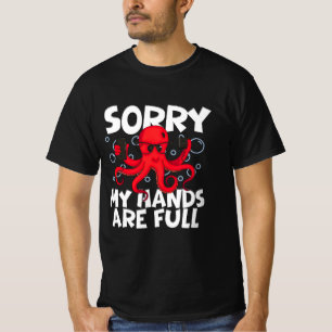 Camiseta Diseño Divertido de Animal–Pulpo Genial Sosteniend