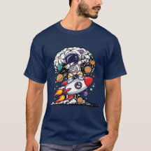 Diseño divertido de astronauta haciendo dab en coh