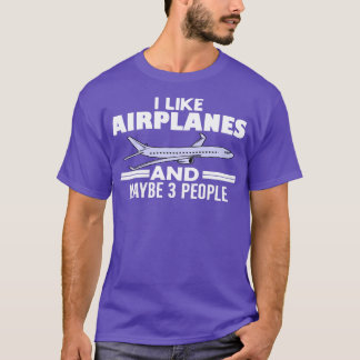 Camiseta Diseño divertido de aviones para hombres Aviat fem