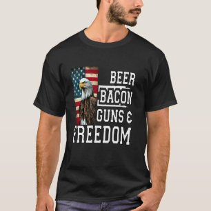 Camiseta Diseño Divertido de Bebedor de Cerveza Bacon Pisto