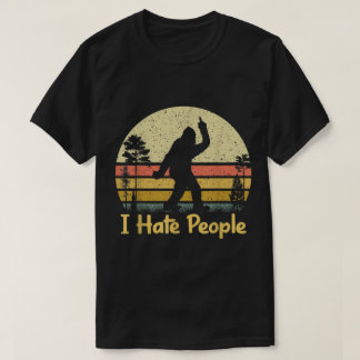 Camiseta Diseño divertido de Bigfoot vintage que odio a la
