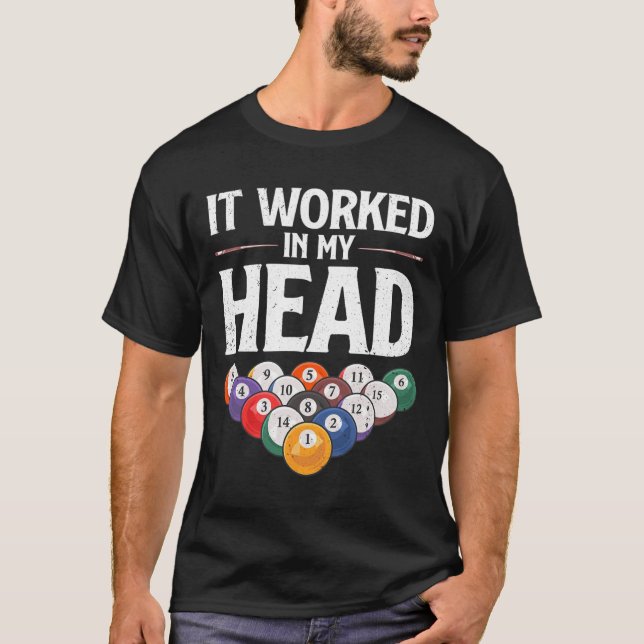 Camiseta Diseño divertido de billares para hombres mujeres  (Anverso)