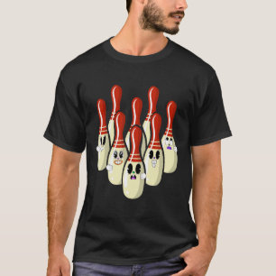 Camiseta Diseño divertido de bolos de bolera de dibujos ani