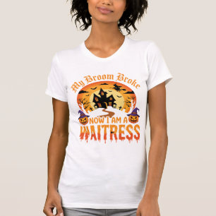 Camiseta Diseño divertido de camarera de Halloween Mi escob