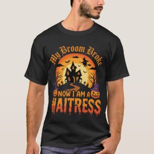 Camiseta Diseño divertido de camarera de Halloween Mi escob