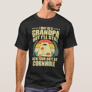 Camiseta Diseño Divertido de Cornhole para Hombres Abuelo S