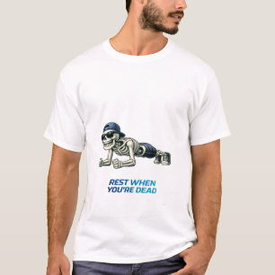 Camiseta Diseño divertido de ejercicio de tabla de esquelet