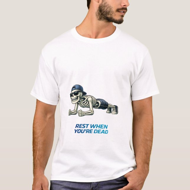 Camiseta Diseño divertido de ejercicio de tabla de esquelet (Anverso)