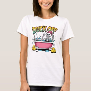 Camiseta Diseño Divertido de Esqueleto: Duck Off - 61161