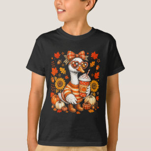 Camiseta Diseño divertido de ganso otoñal acogedor arte de