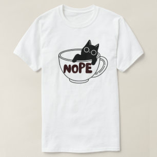 Camiseta Diseño divertido de gato de café Nope