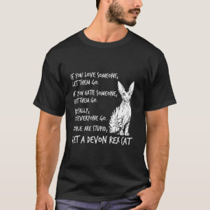 Camiseta Diseño divertido de gato duende Devon Rex para ama