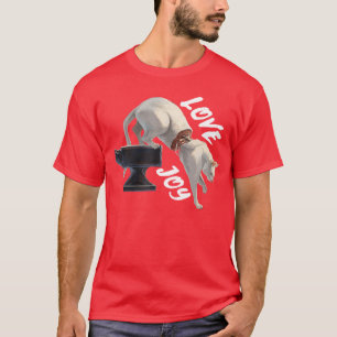 Camiseta Diseño divertido de gato lindo banda de rock Lovej