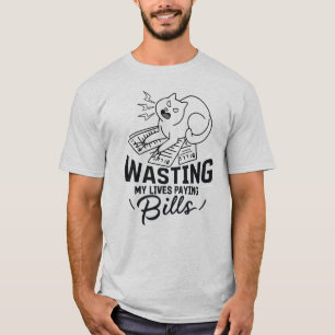 Camiseta Diseño Divertido de Gato que Derrocha Vidas