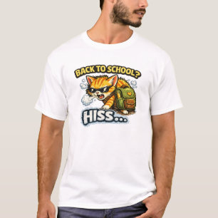 Camiseta Diseño divertido de gato que resopla al volver al