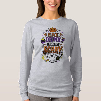 Camiseta Diseño divertido de Halloween para comer, beber y