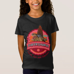 Camiseta Diseño Divertido de Hermana Chica Dinosaurio Siste