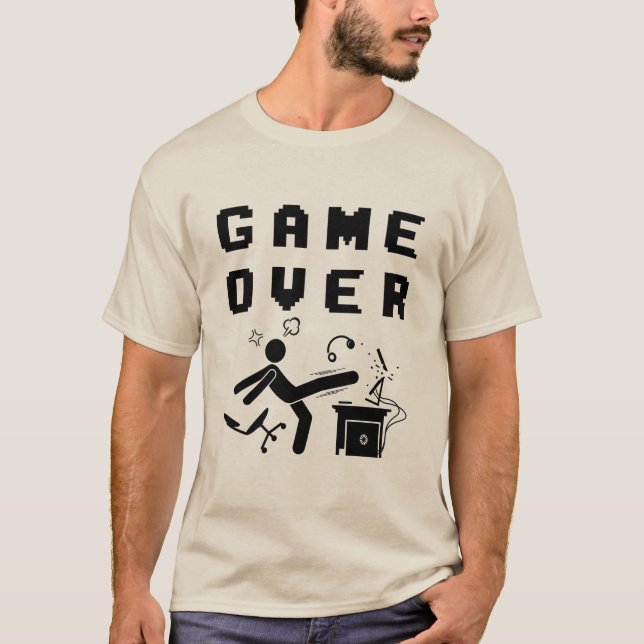 Camiseta Diseño divertido de humor de videojuegos de enfado (Anverso)