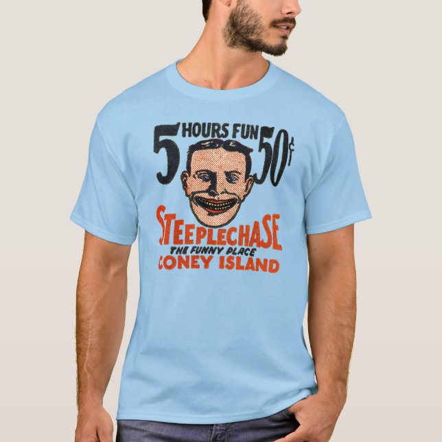 Camiseta Diseño divertido de la cara de Coney Island del (Anverso)