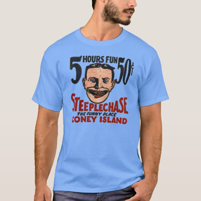 Camiseta Diseño divertido de la cara de Coney Island del (Anverso)