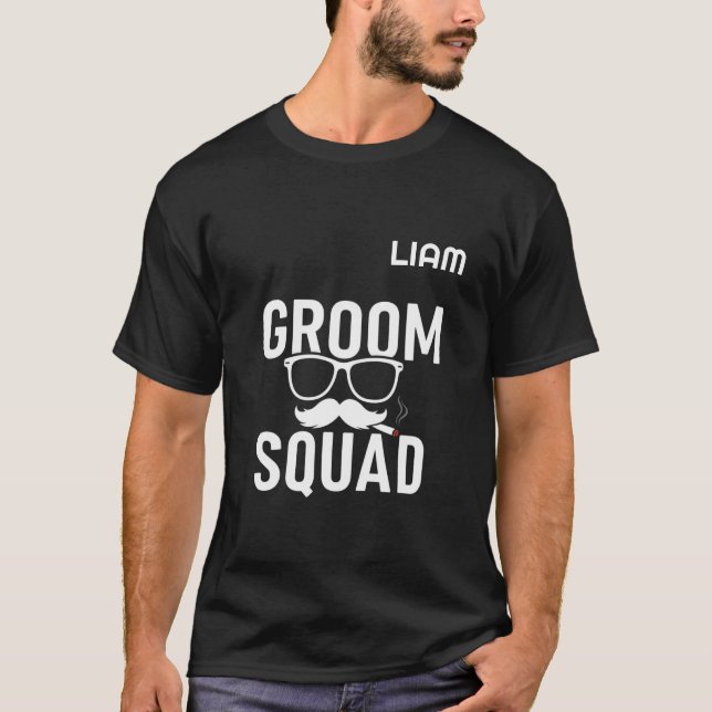 Camiseta Diseño divertido de la fiesta de boda Groom Squad (Anverso)