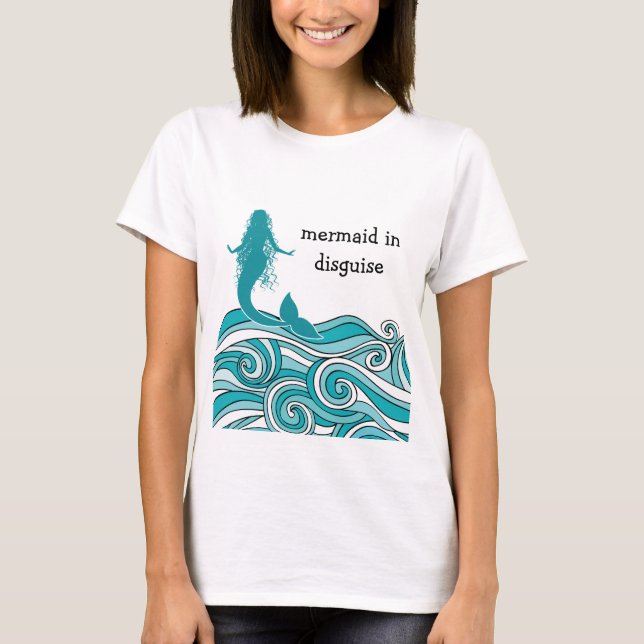 Camiseta Diseño divertido de la sirena de la playa (Anverso)