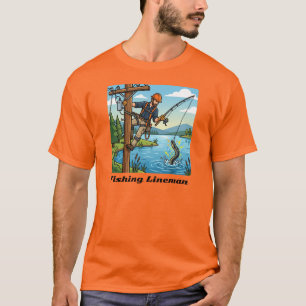 Camiseta Diseño divertido de liniero pescador