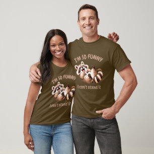 Camiseta Diseño Divertido de Mapache Risueño
