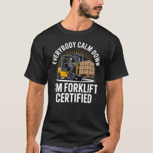 Camiseta Diseño Divertido de Montacargas Certificado - Humo